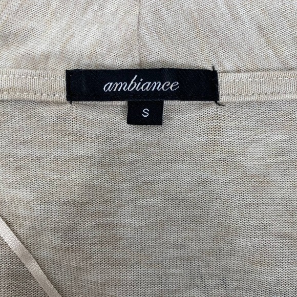 Ambiance Namaste Draped Cardigan Cream Open Waterfall Yoga Womens Sz Small - Picture 6 of 8